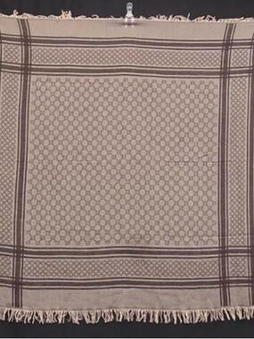 Gucci Beige and Brown Signature Pattern Throw